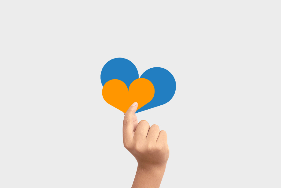 Herzförmige Farbmuster in den flyerwire Sonderfarben HKS und Pantone